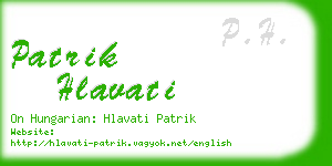 patrik hlavati business card
